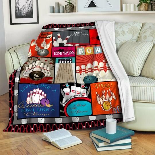 Bowling Sherpa Fleece Blanket