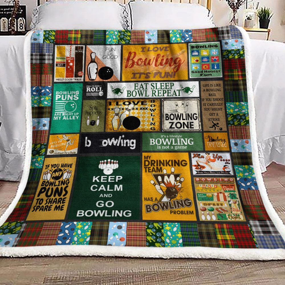 Bowling Sherpa Fleece Blanket