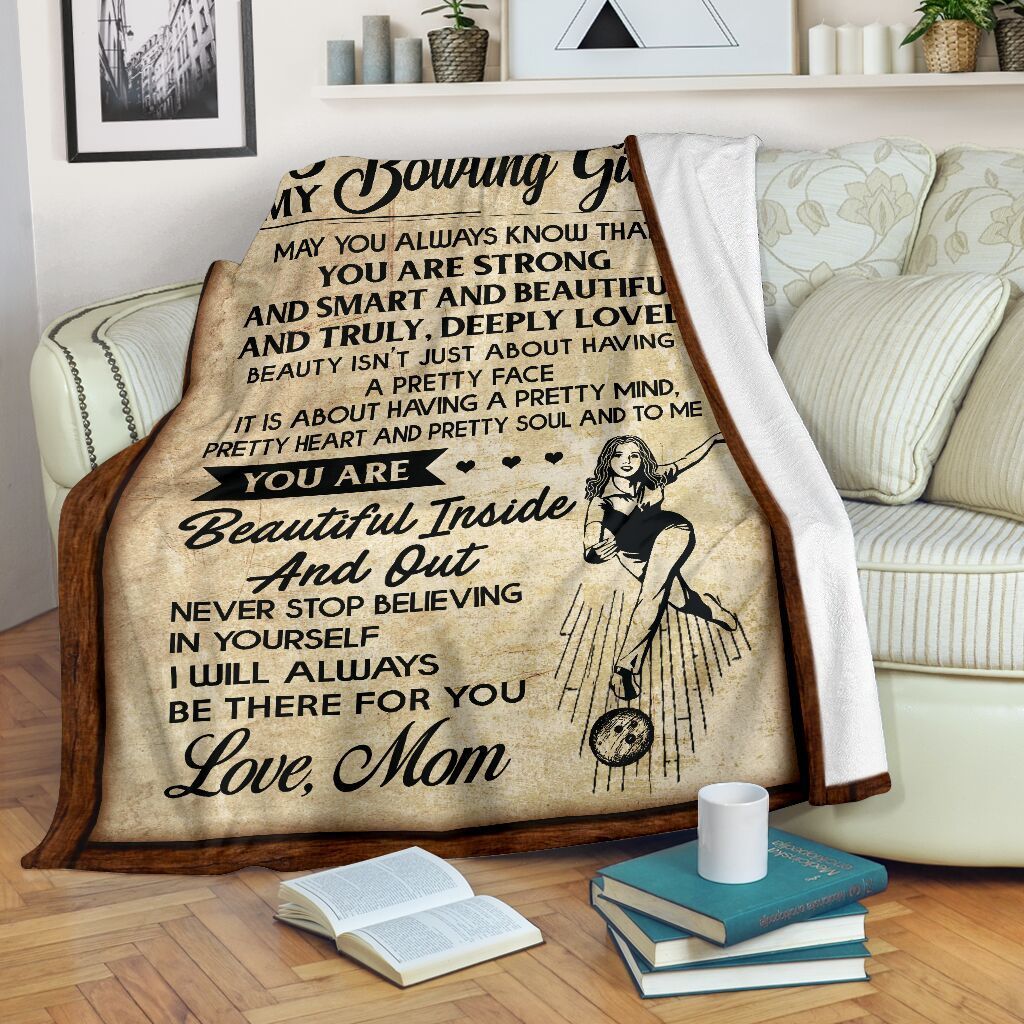Bowling Girl Sherpa Fleece Blanket