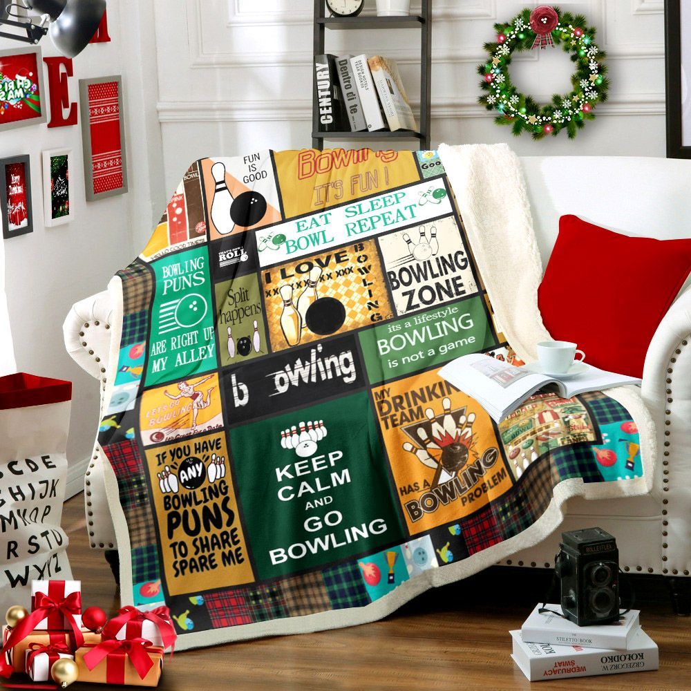 Bowling Sherpa Fleece Blanket