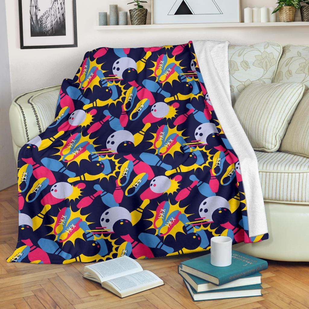 Bowling Pattern Sherpa Fleece Blanket