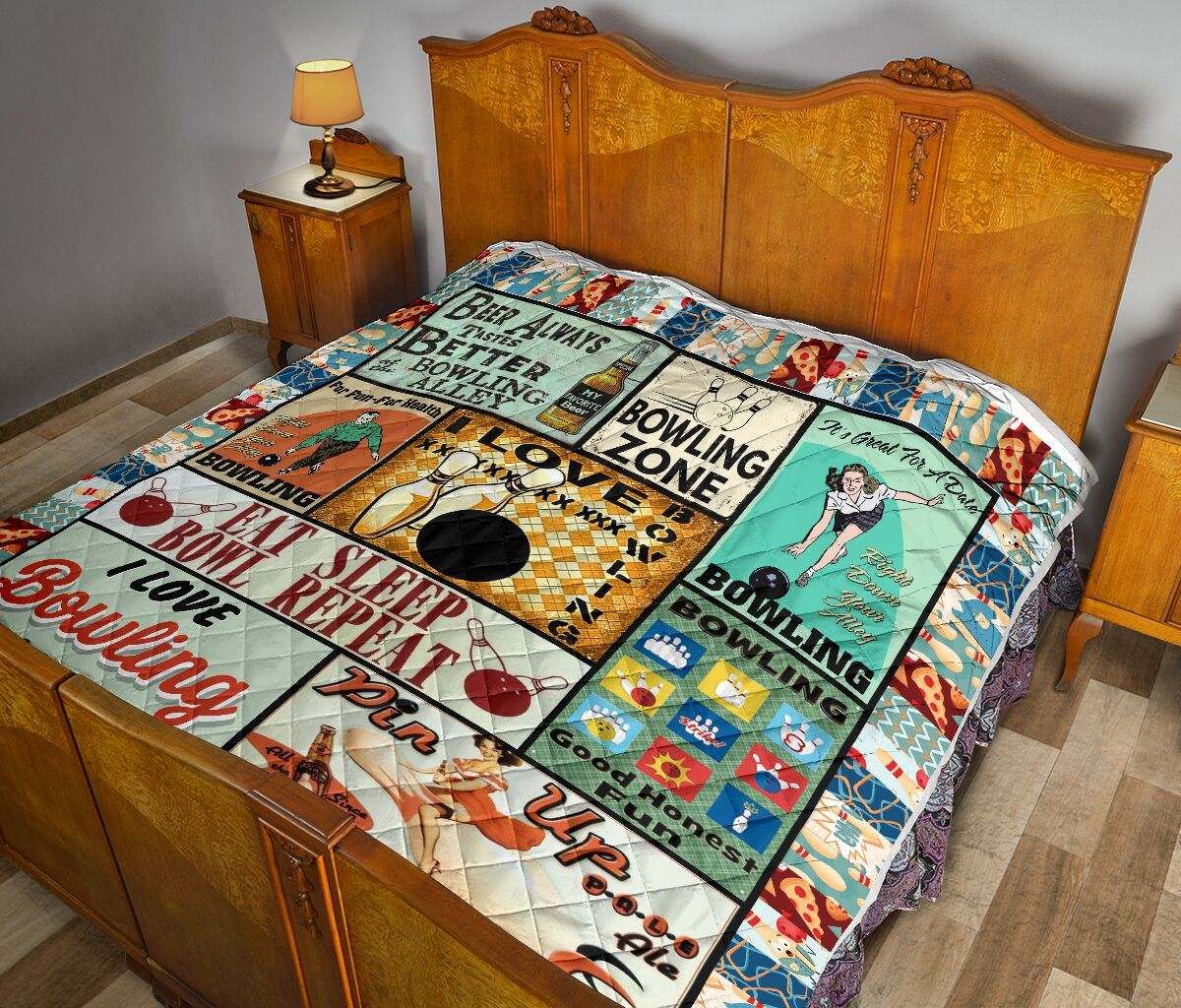 bowling vintage love quilt DHC281111351DD
