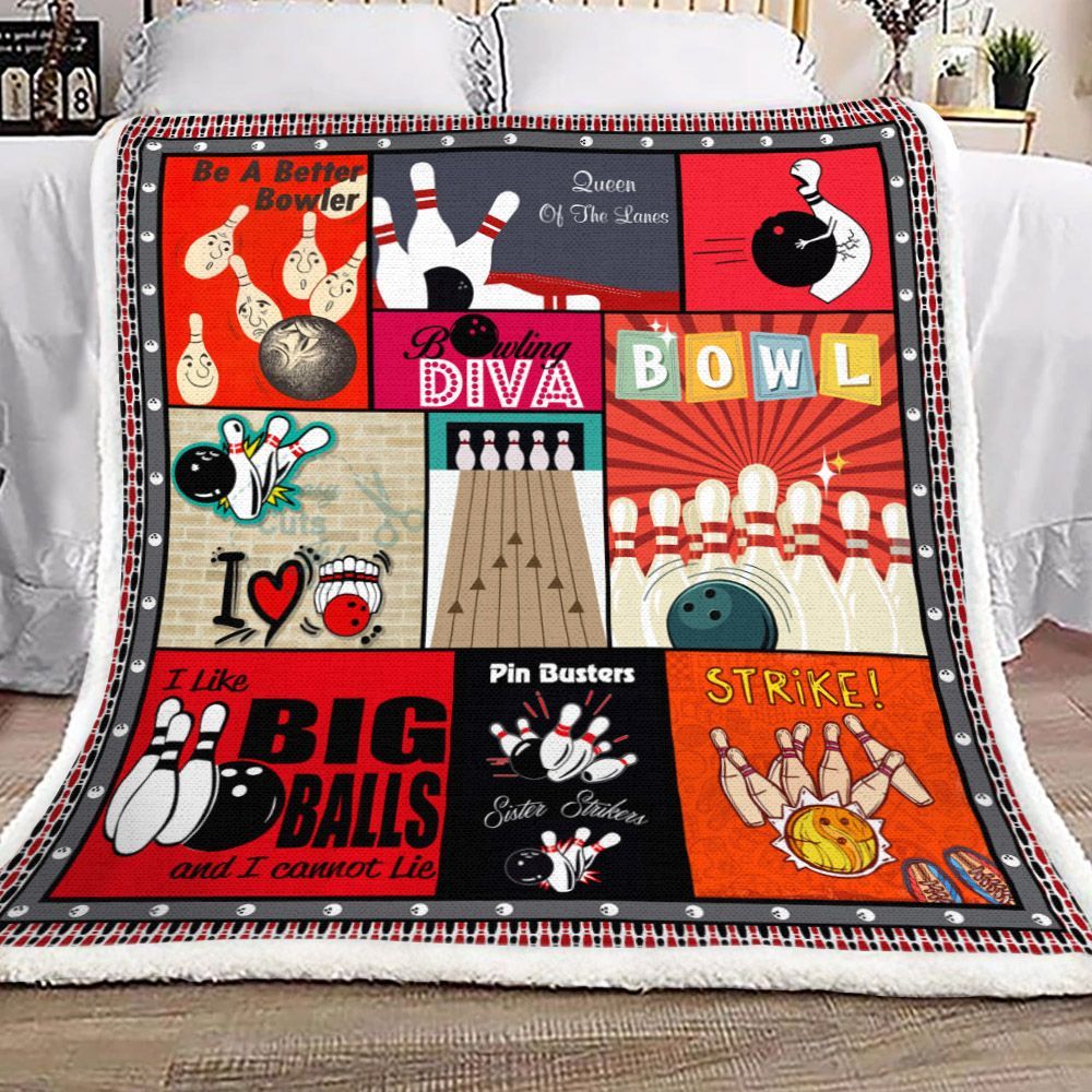 Bowling Sherpa Fleece Blanket