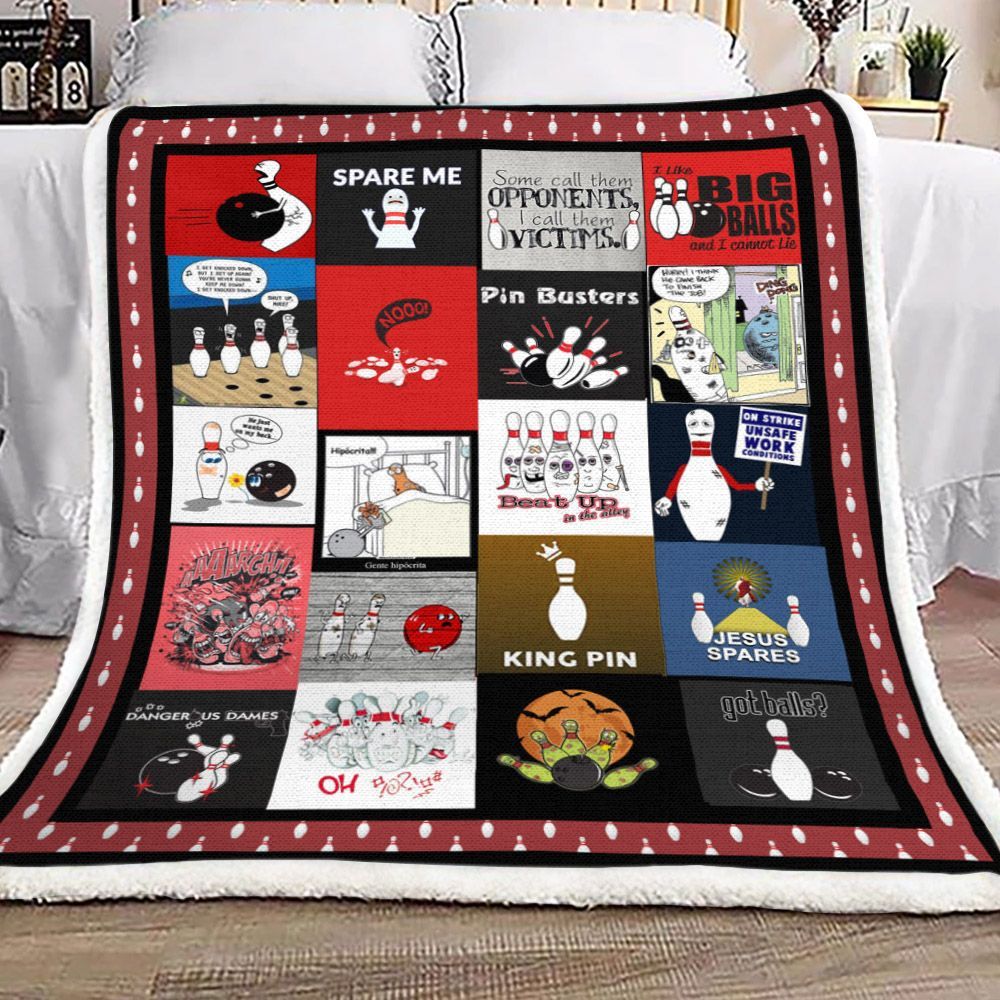 Bowling Sherpa Fleece Blanket