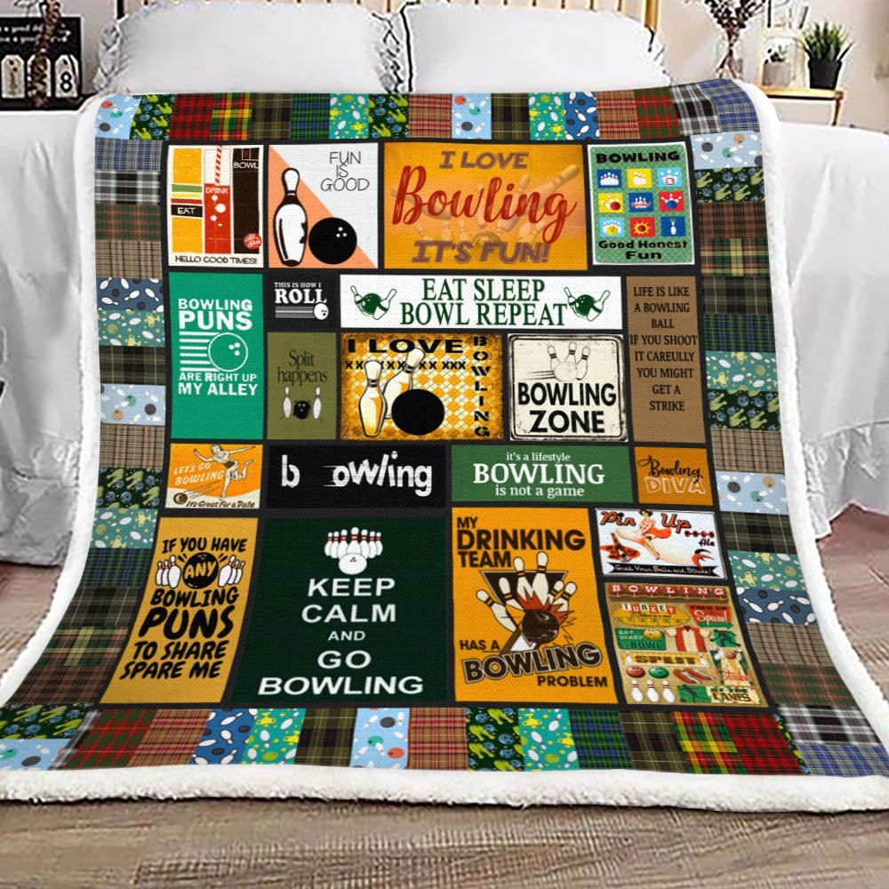 Bowling Sherpa Fleece Blanket