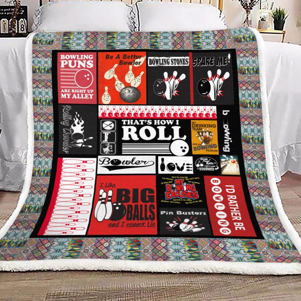 Bowling Sherpa Fleece Blanket
