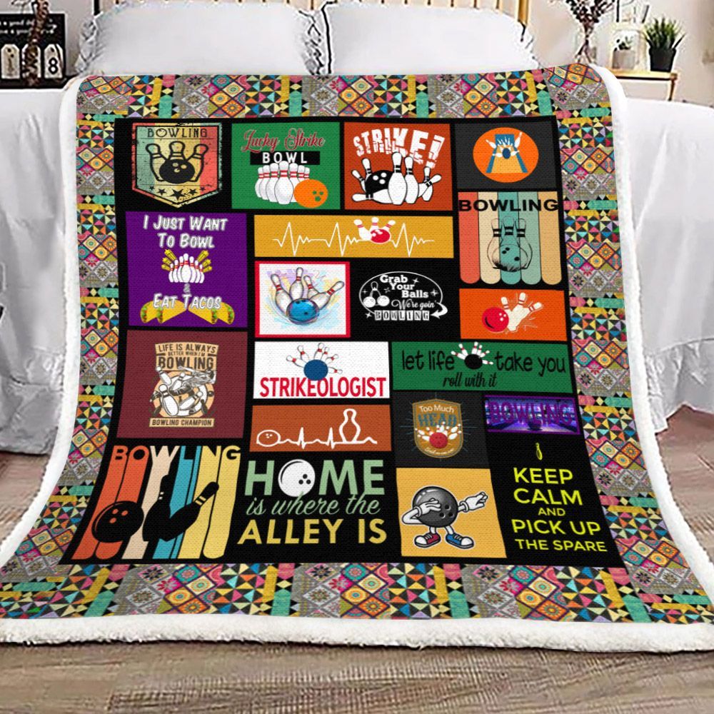 Bowling Sherpa Fleece Blanket