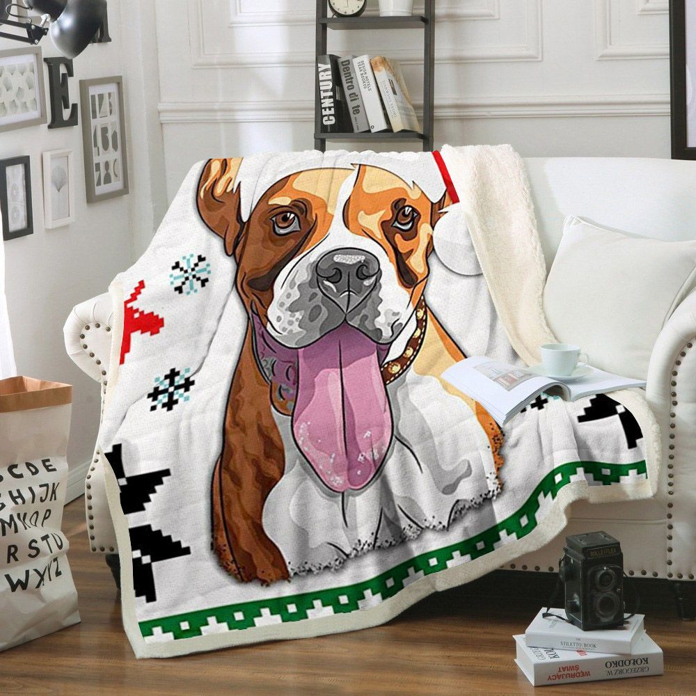 Boxer Christmas Sherpa Fleece Blanket