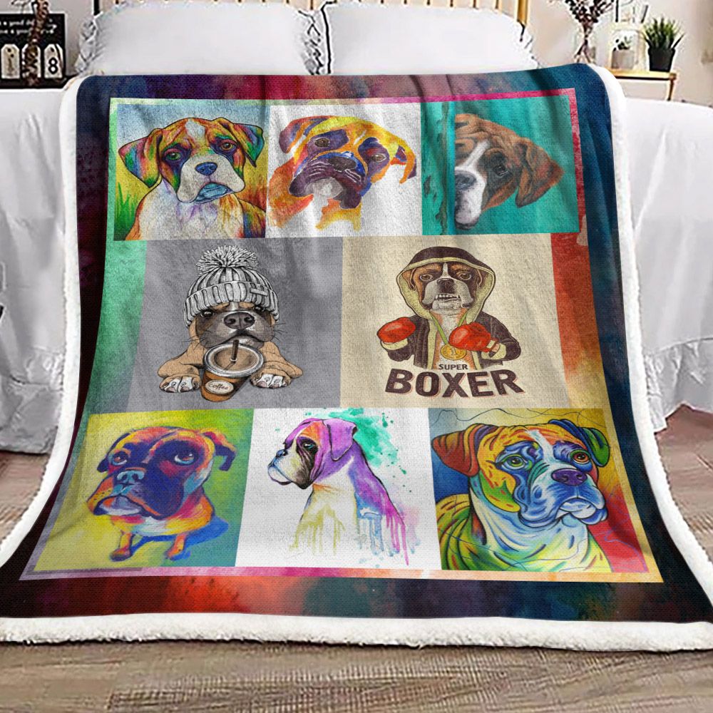 Boxer Dog Sherpa Fleece Blanket