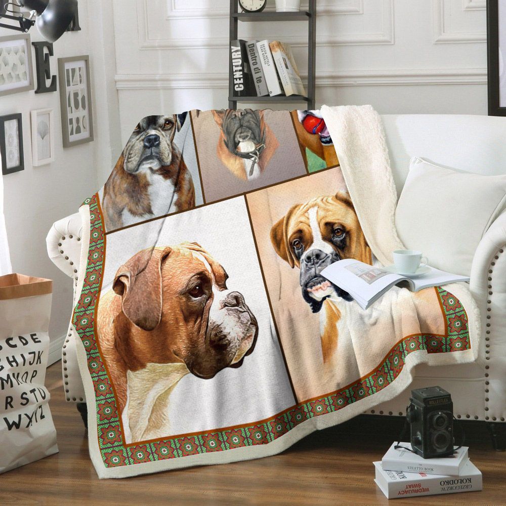 Boxer Dog Sherpa Fleece Blanket
