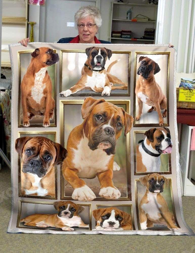 Boxer Dog Sherpa Fleece Blanket