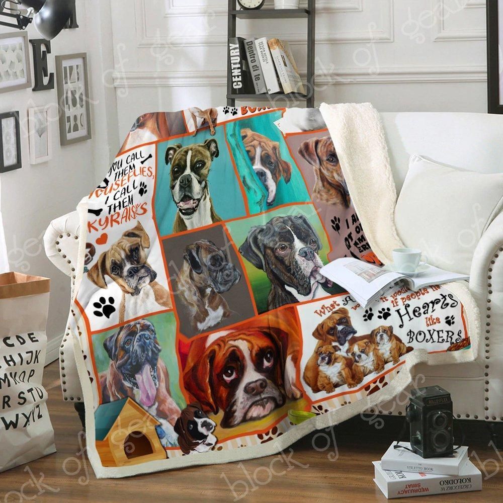 Boxer Dog Sherpa FLeece Blanket