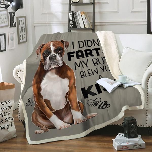 Boxer Dog Sherpa Fleece Blanket
