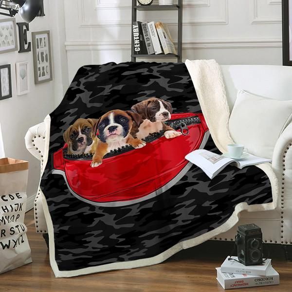 Boxer Dog Sherpa Fleece Blanket