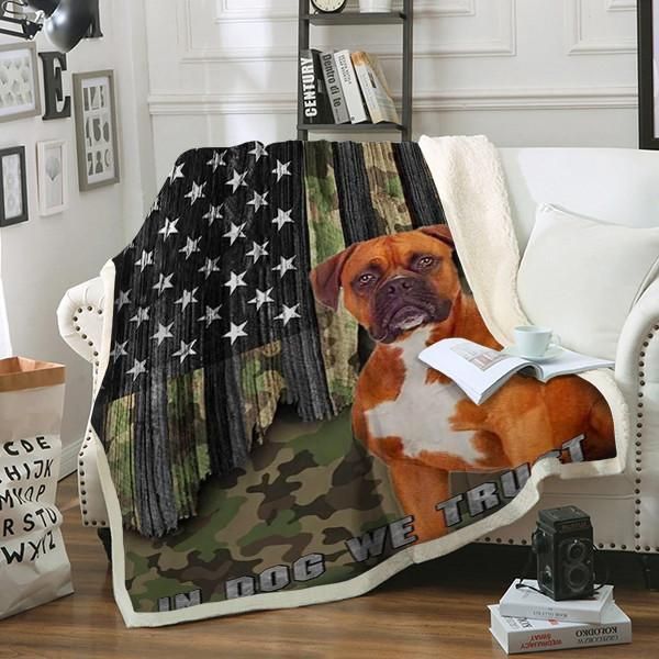 Boxer Dog Sherpa Fleece Blanket