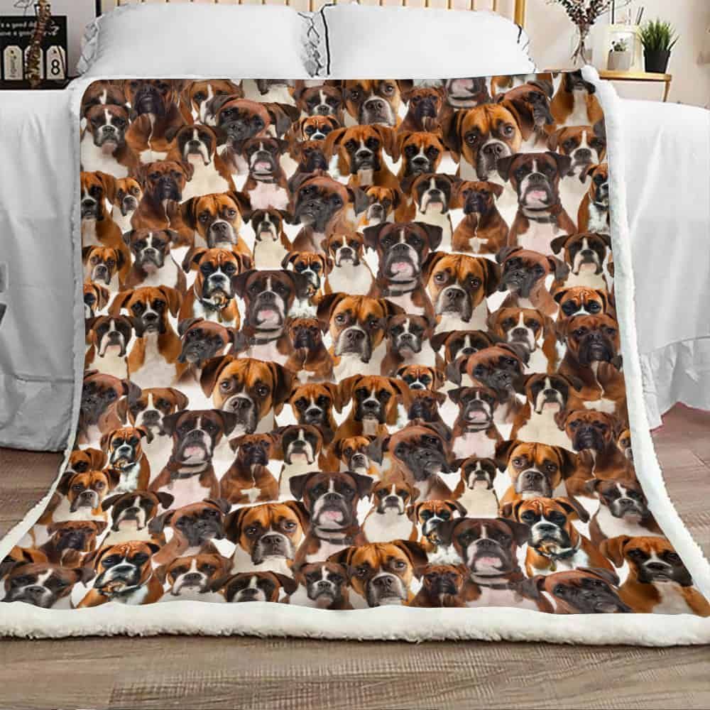 Boxer Dog Sherpa Fleece Blanket