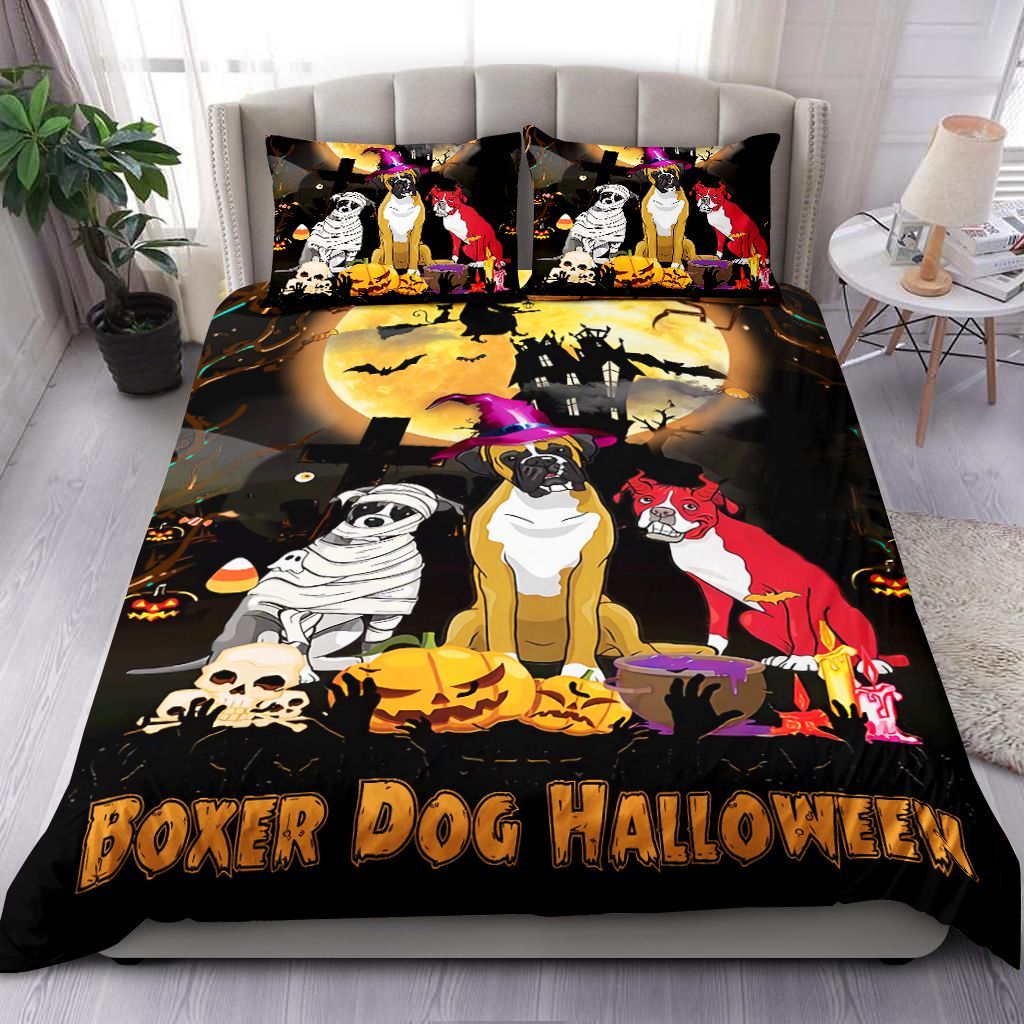 Boxer Dog Halloween Bedding Set