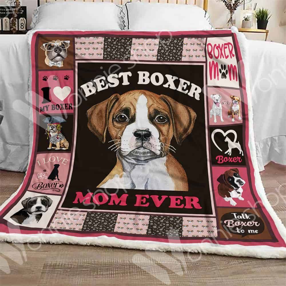 Boxer Dog Mom Sherpa Fleece Blanket