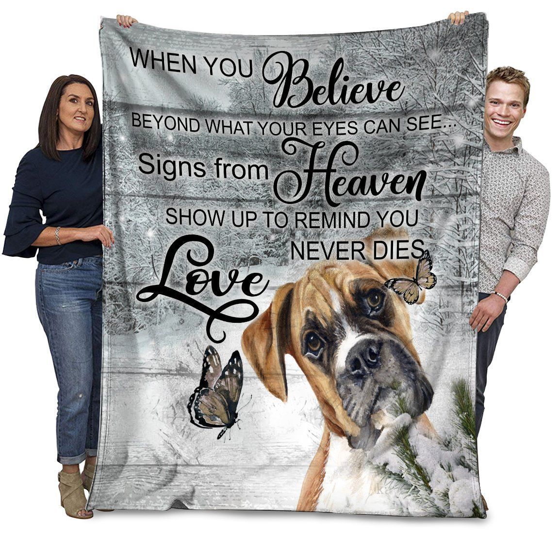 Boxer Dog When You Believe Beyond What Your Eyes Can See Fleece Blanket