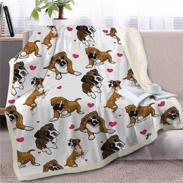 Boxer Sherpa Fleece Blanket
