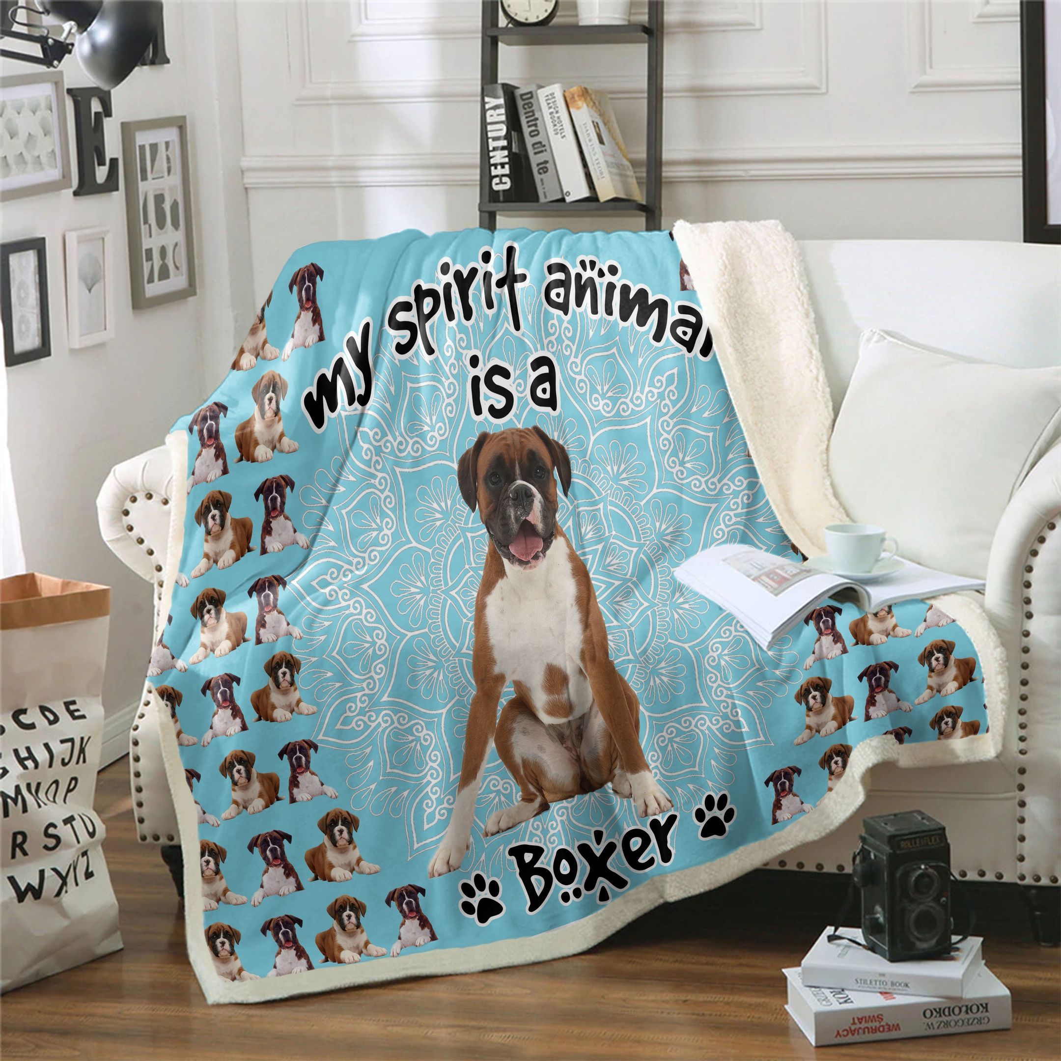 Boxer Is My Spirit Animal Sherpa Fleece Blanket