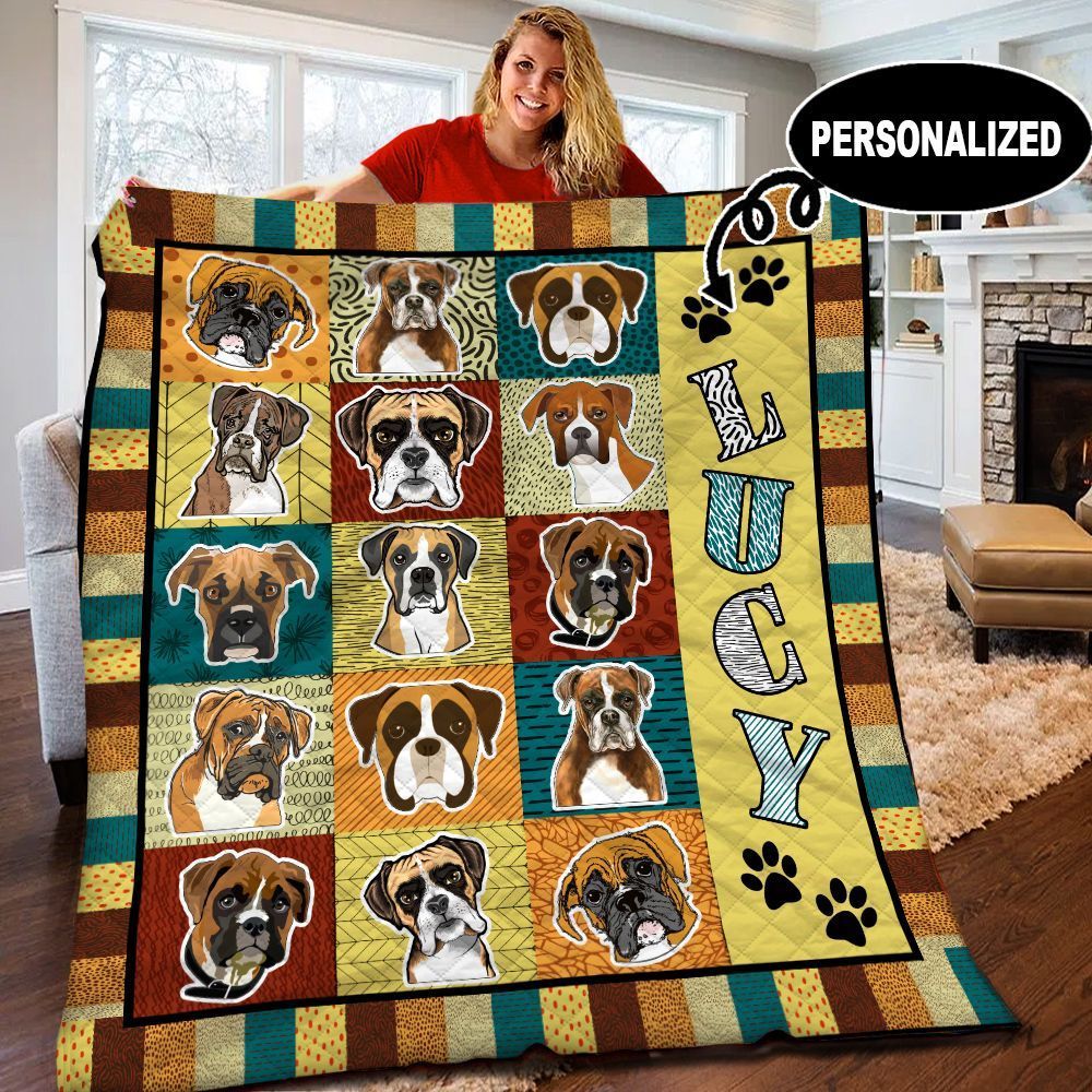 Boxer Personalized Quilt Blanket BBB120526HT