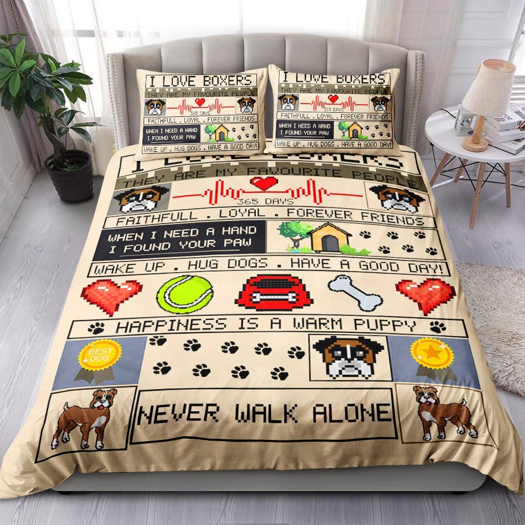 Boxer Pixel Of Pup Bedding Set