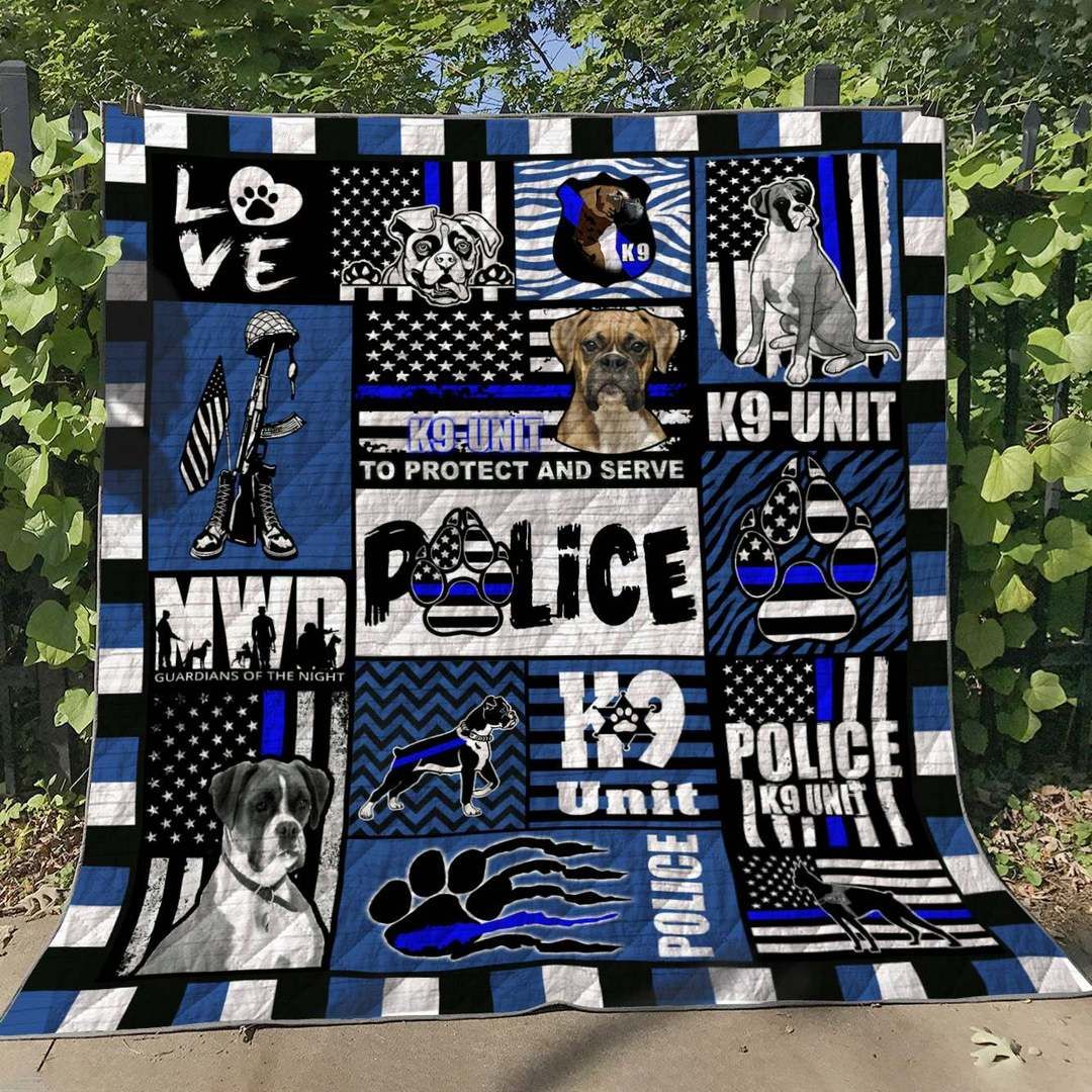 Boxer Police HM100604 Quilt Blanket