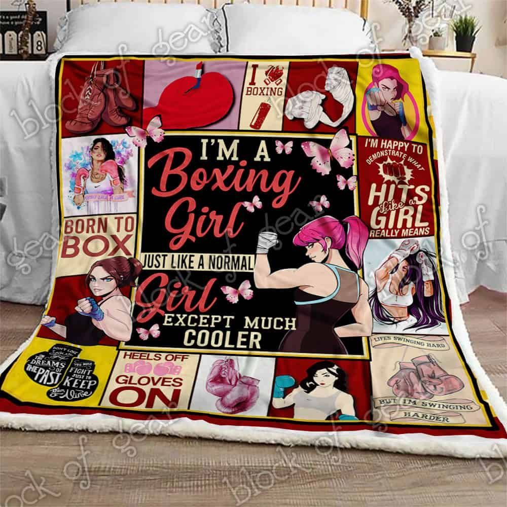Boxing Girl Fleece Blanket