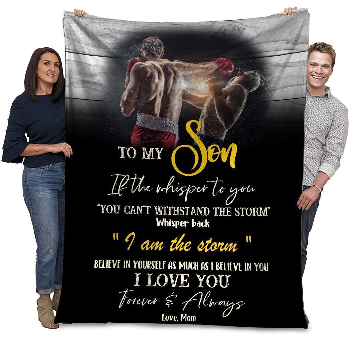 Boxing Mom To My Son Believe In Yourself Fleece Blanket