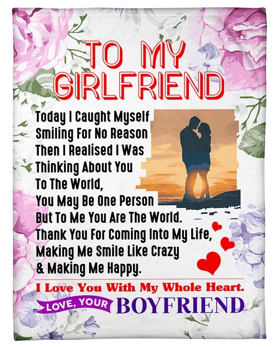 Boyfriend To Girlfriend I Love You With My Whole Heart Fleece Blanket Fleece Blanket