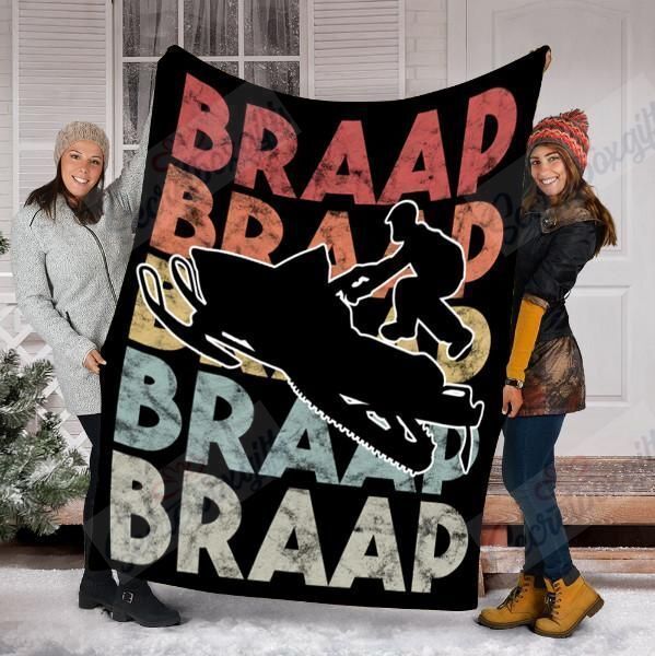 Braap Snowmobile Fleece Blanket