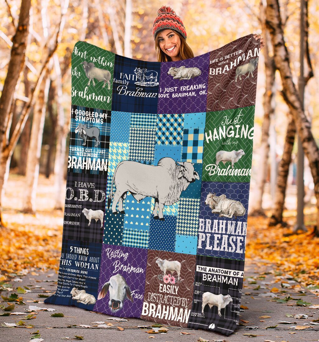 Brahman Cow Sherpa Fleece Blanket