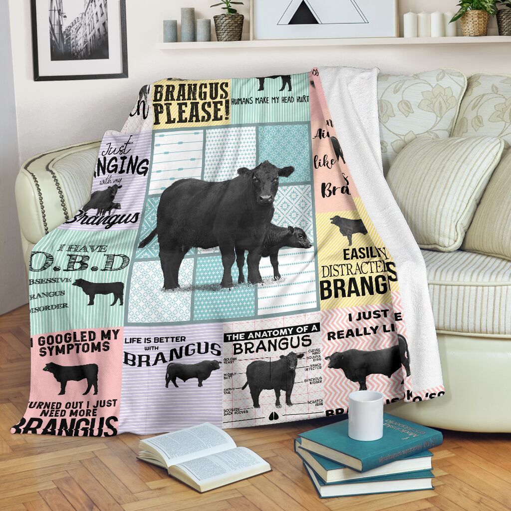 Brangus Cow Sherpa Fleece Blanket