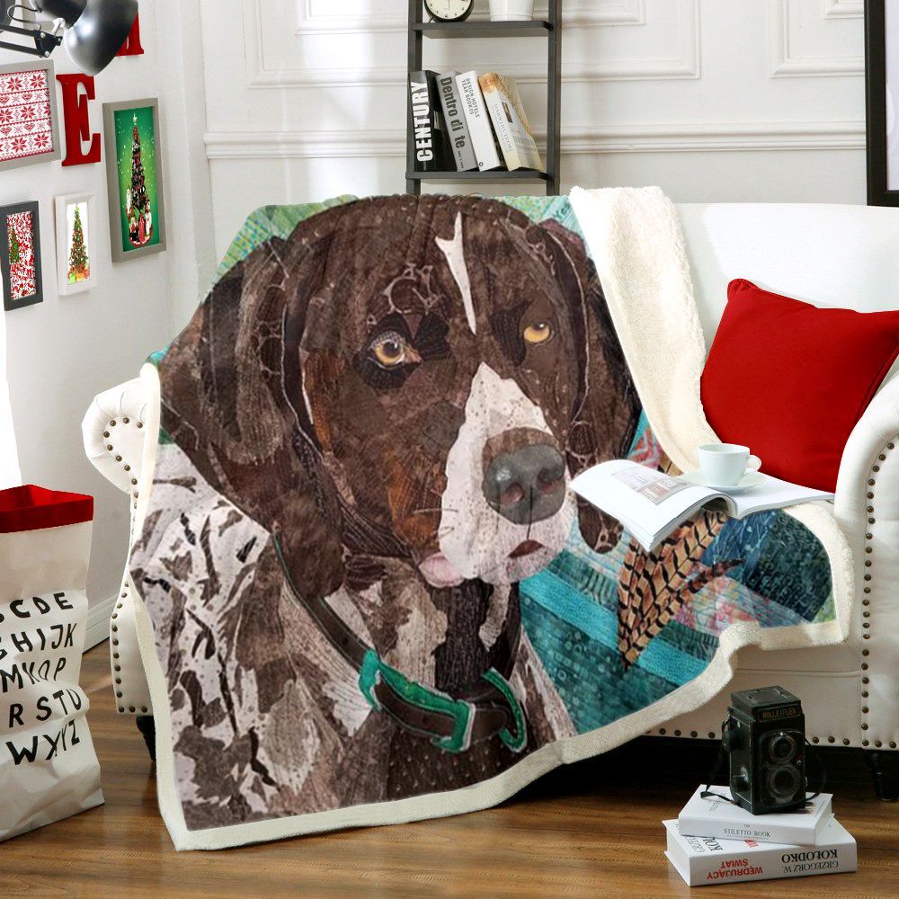 Braque Francais Dog Sherpa Fleece Blanket