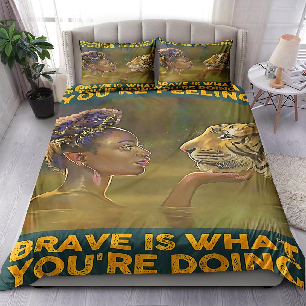 Brave Woman With Tiger Bedding Set