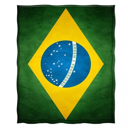 Brazil Flag Sherpa Fleece Blanket