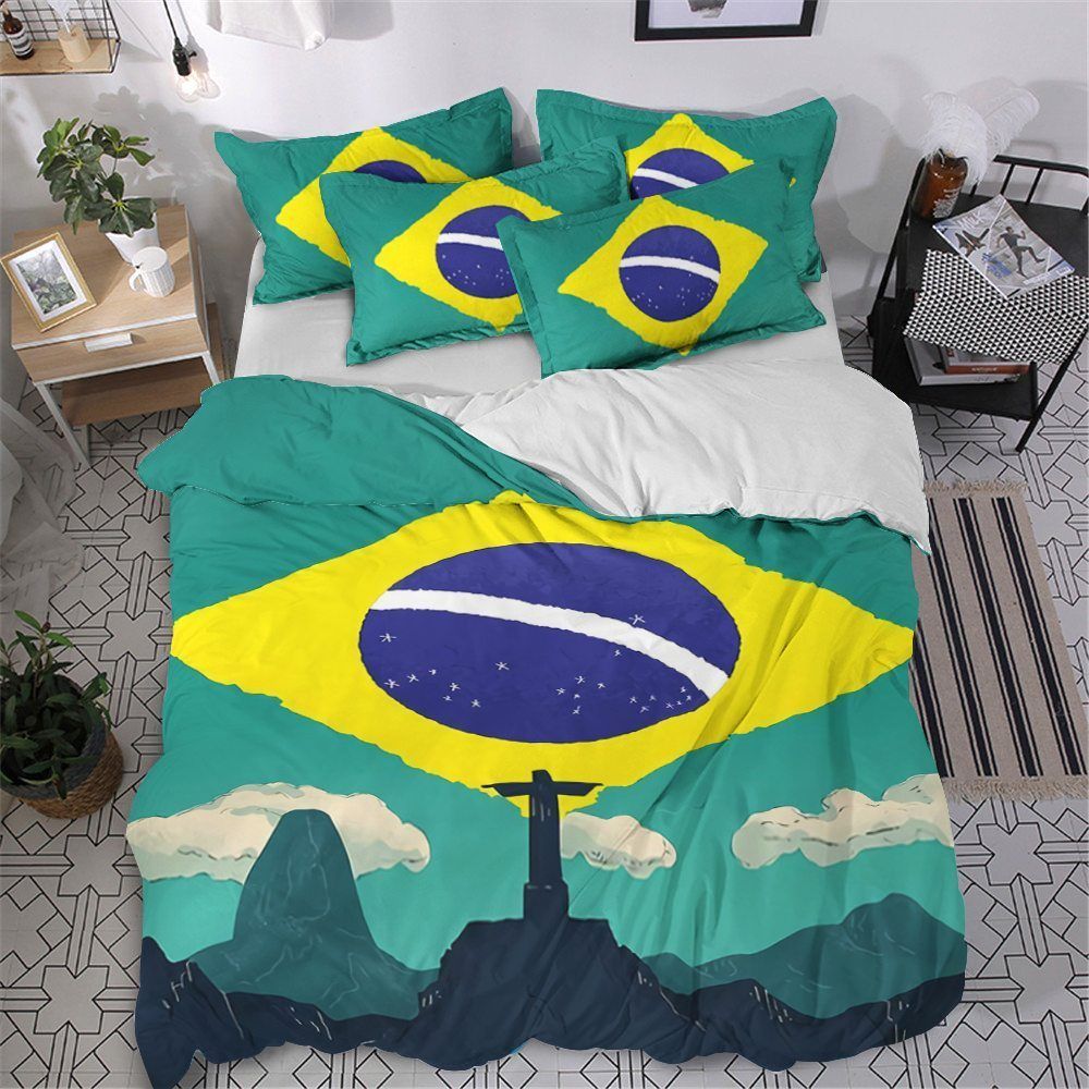 Brazil Cotton Bed Sheets Spread Comforter Bedding Set