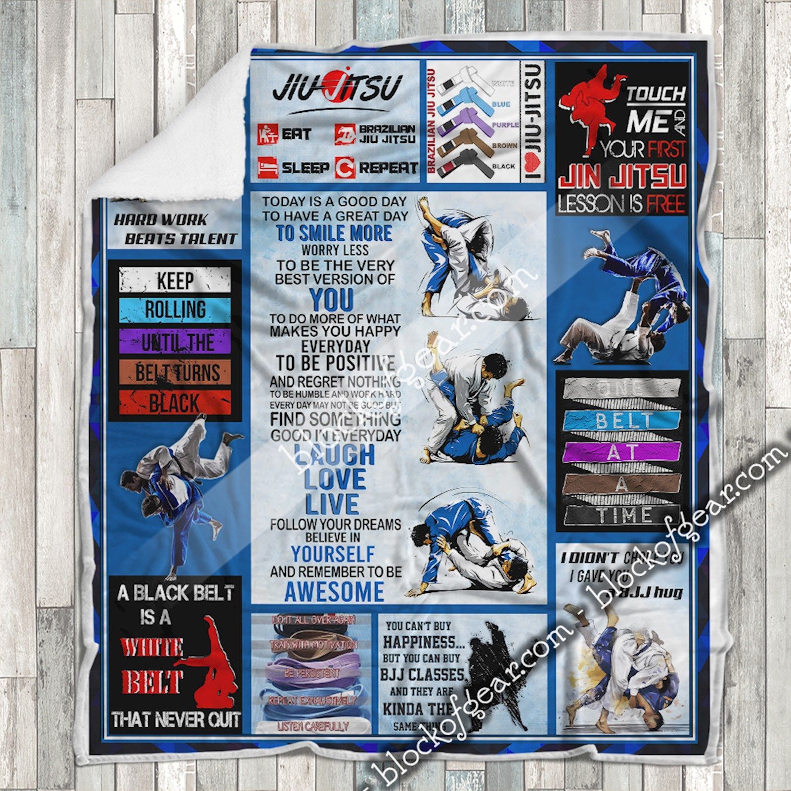 Brazilian Jiu Jitsu Sherpa Fleece Blanket