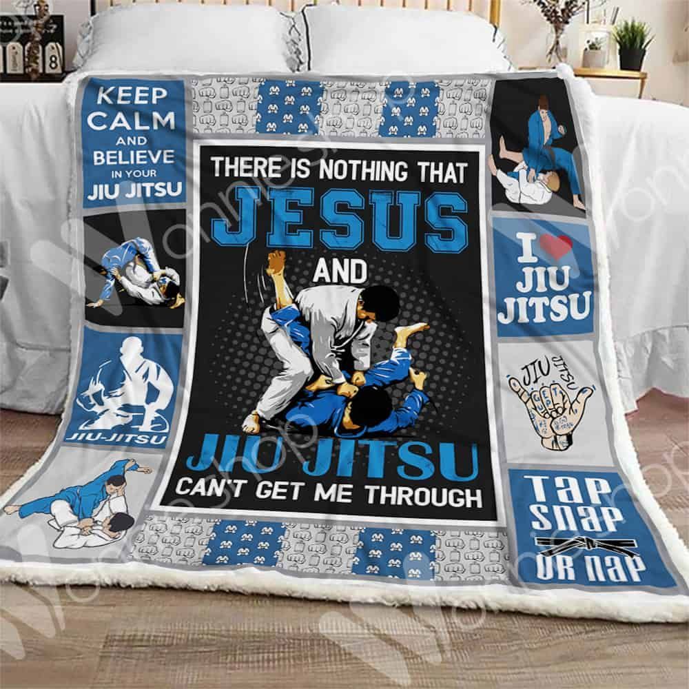 Brazilian Jiu-Jitsu Keep Calm And Believe In Your Jiu Jitsu Sherpa Fleece Blanket