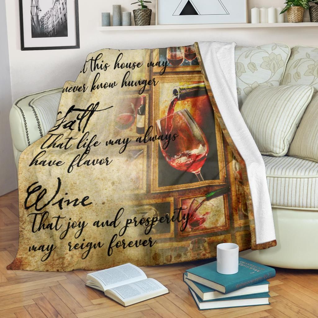 Bread Salt Wine Sherpa Fleece Blanket