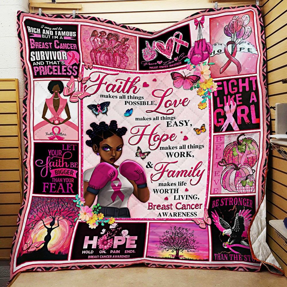 Breast Cancer Awareness Black Woman DD2209188CL Quilt Blanket