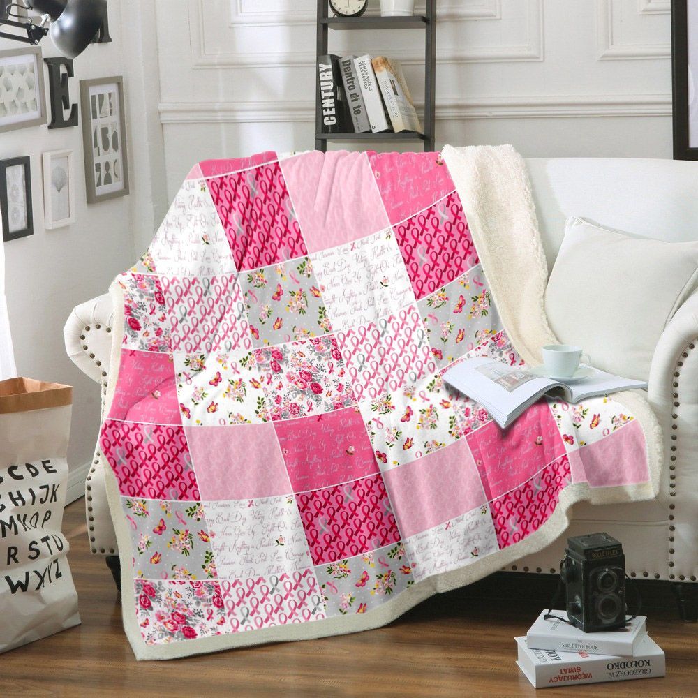 Breast Cancer Awareness Sherpa Fleece Blanket