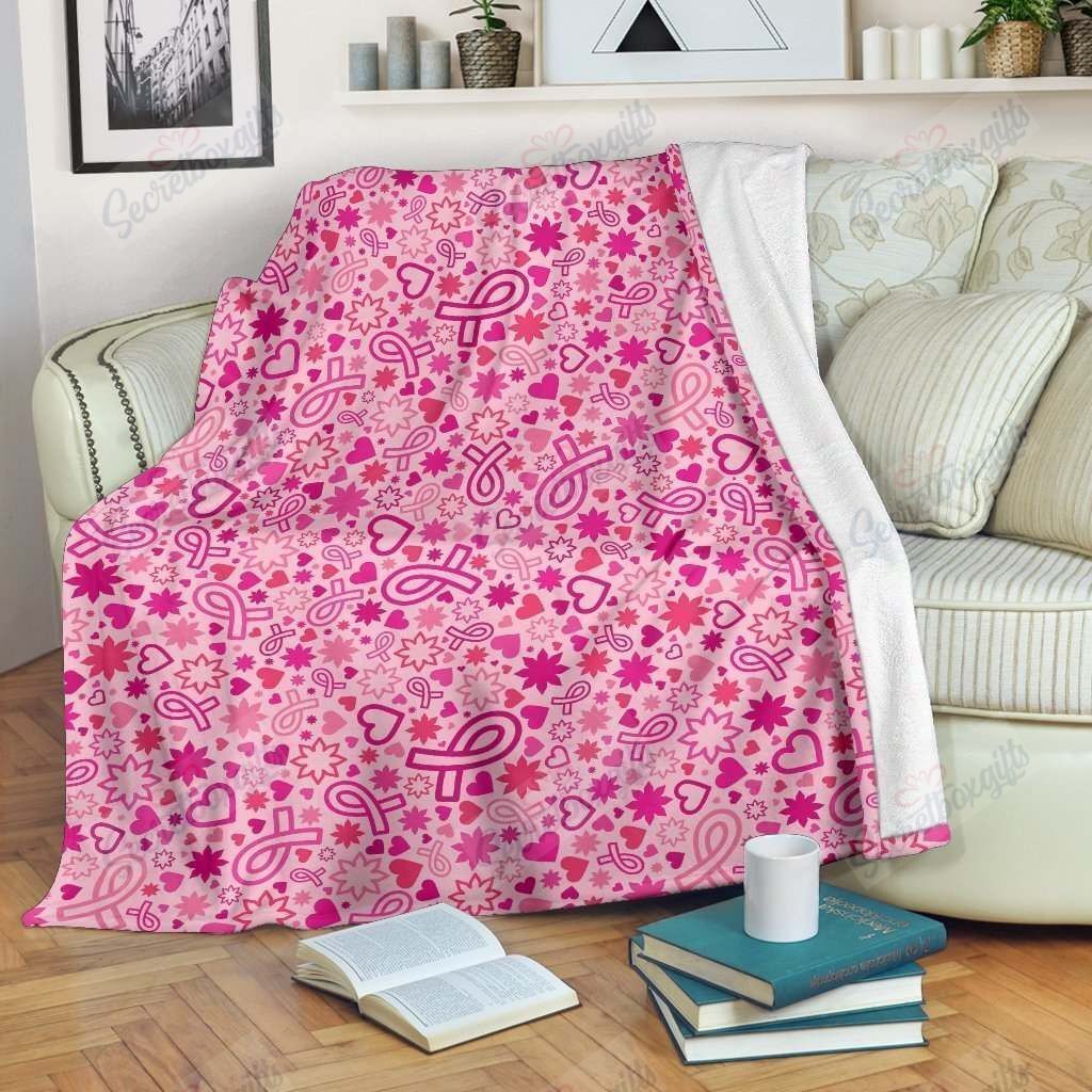 Breast Cancer Awareness Pink Ribbon Fleece Blanket