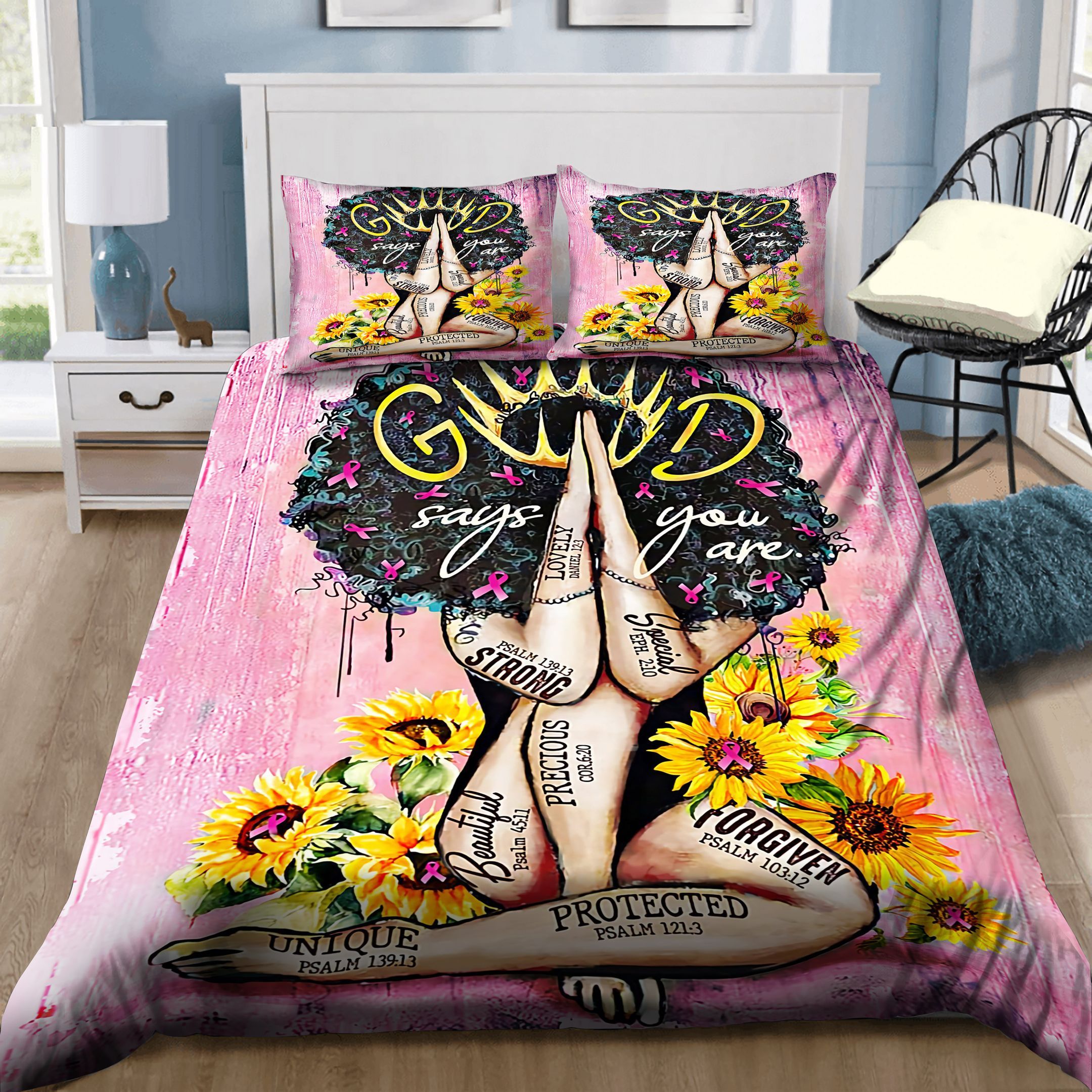 Breast Cancer God Says You Are Bedding Set