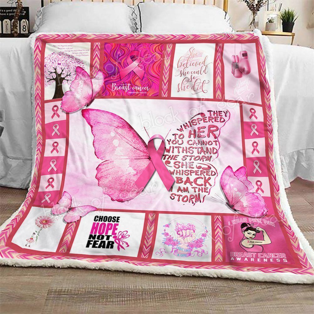 Breast Cancer Sherpa Fleece Blanket