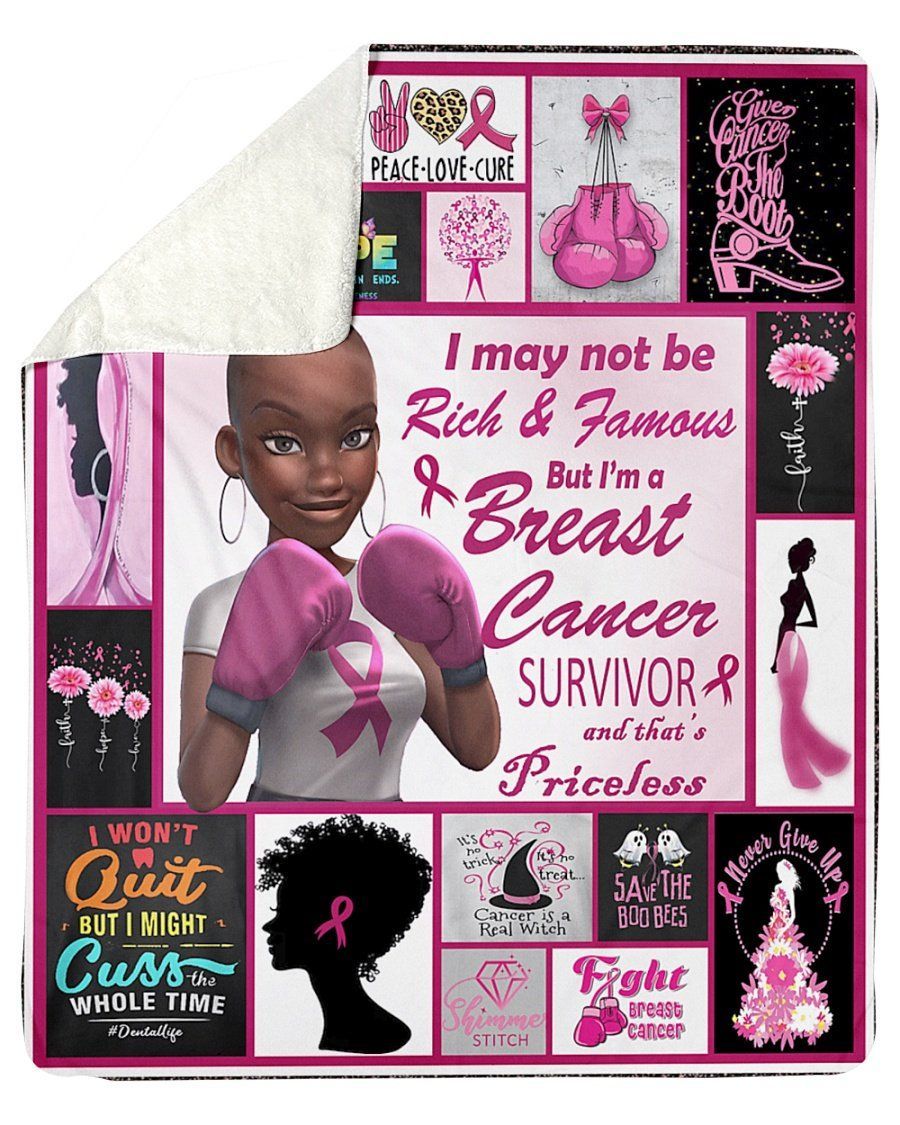 Breast Cancer Month I’m A Breast Cancer Survivor Fleece Blanket Sherpa Blanket