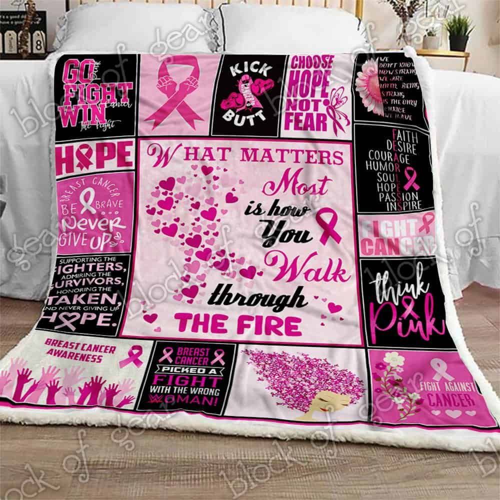 Breast Cancer Warrior Fleece Blanket