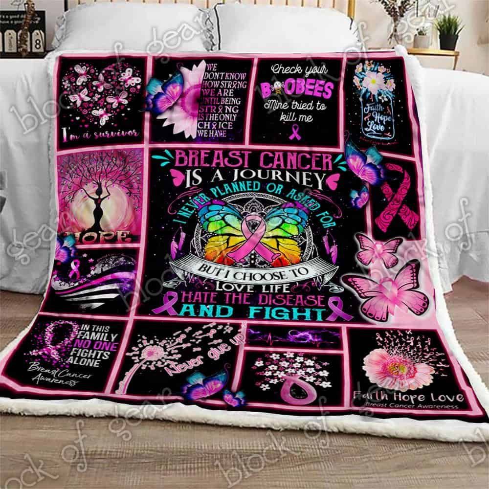 Breast Cancer Warrior Fleece Blanket