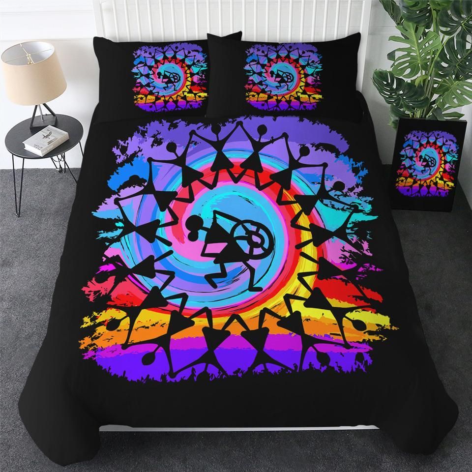 Bright Africans Dancing Bedding Set